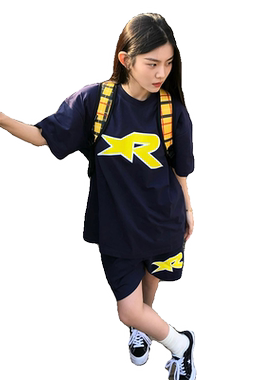 国潮牌星星休闲运动套装女夏季