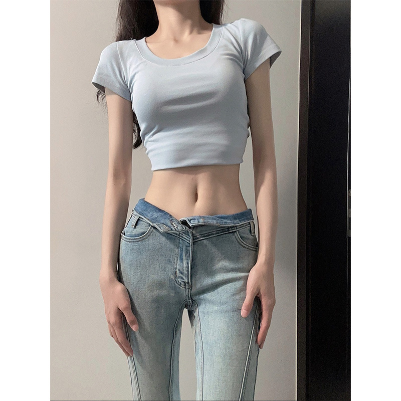 美式正肩短袖t恤女夏季2023新款