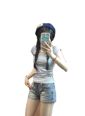 美式高街水洗辣妹牛仔短裤女夏季