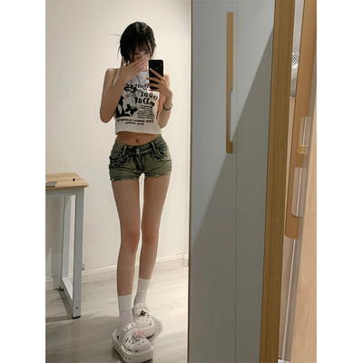 美式辣妹性感低腰牛仔裤女夏季