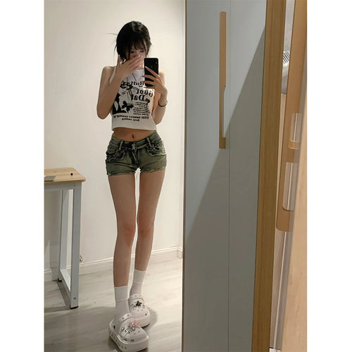 美式辣妹性感低腰牛仔裤女夏季