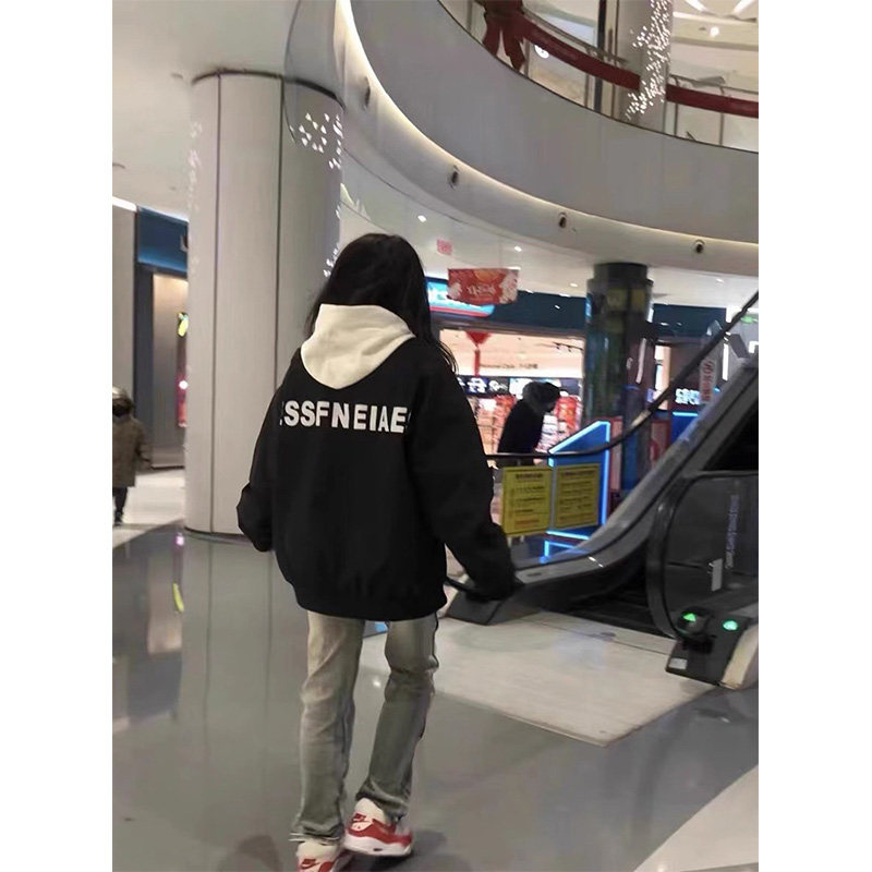 国潮美式复古棒球服外套女小个子