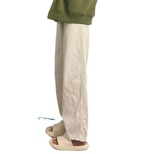 白色牛仔裤女小个子直筒宽松春秋2025年新款夏季高腰阔腿老爹裤子