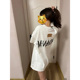 国潮高街复古字母印花短袖 上衣 hiphop半袖 t恤女夏季 宽松情侣美式