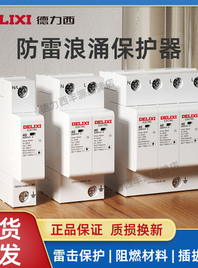 德力西家用避雷器40KA浪涌保护器DZ47SY 220V防雷器2P20KA电涌CDY