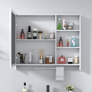 太空铝挂墙式 镜子浴室柜组合收纳置物镜箱卫生间简约壁挂储物镜柜