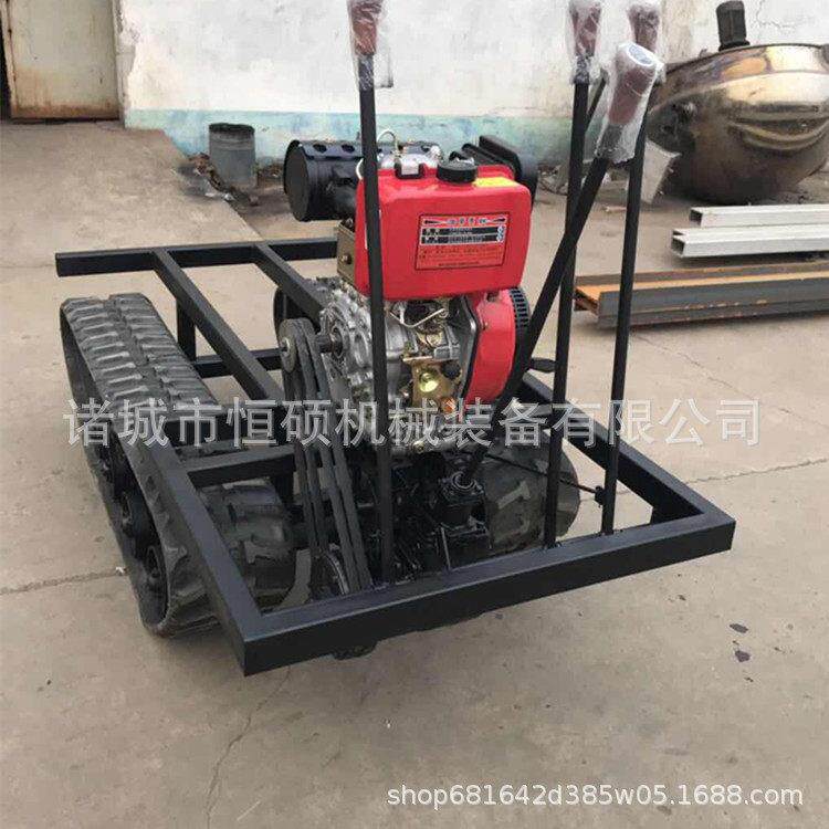 250mm挖掘机橡胶履带底盘 机械变速箱履带运输车 柴油机运输底盘