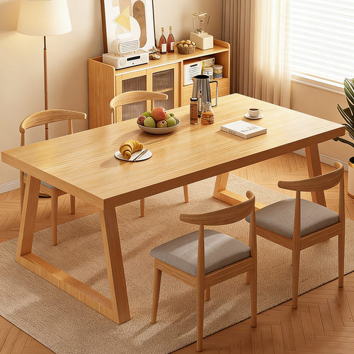客厅大长书桌茶桌一体两用原木风大板桌家用阅读学习桌子实木餐桌