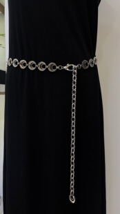 2026新款个性月亮装饰配连衣裙子裤子细腰链金色银色扣腰带女腰饰