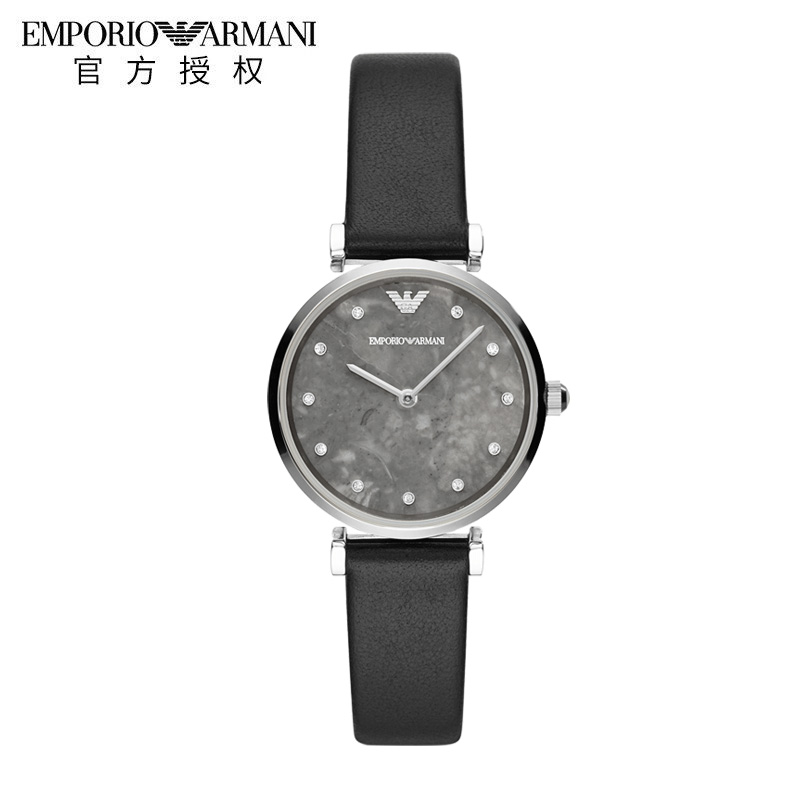 Emporio Armani阿玛尼手表女皮带女表时尚皮带石英女表AR11171