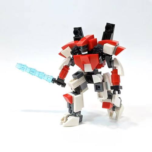 moc机甲战士模型玩具益智拼装机器人积木小颗粒男孩摆件礼物