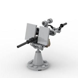 兼容小颗粒积木 创意moc迷你高射机枪 火箭炮男孩拼装玩具礼物