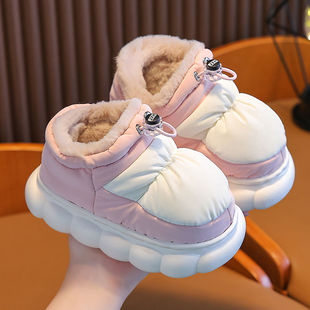 2025儿童棉拖鞋女童男童秋冬季简约家居室内外加厚保暖包跟雪地靴