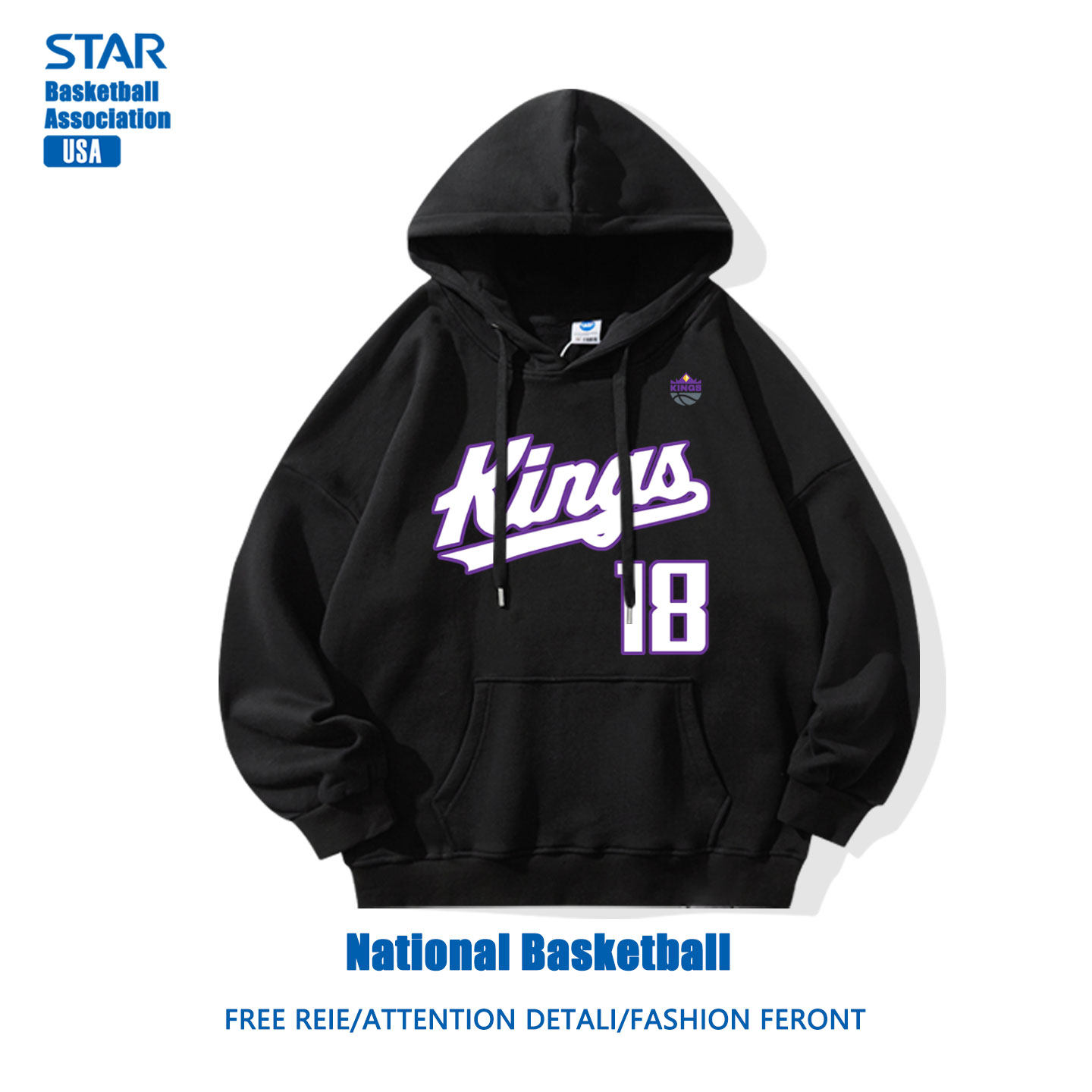 重磅连帽卫衣男加绒美式篮球运动球衣男装秋冬款宽松国王威少帽衫,男装,卫衣,淘宝优惠券,粉丝福利购,淘宝优惠卷