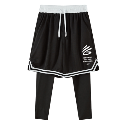 长裤假两件篮球运动速干面料