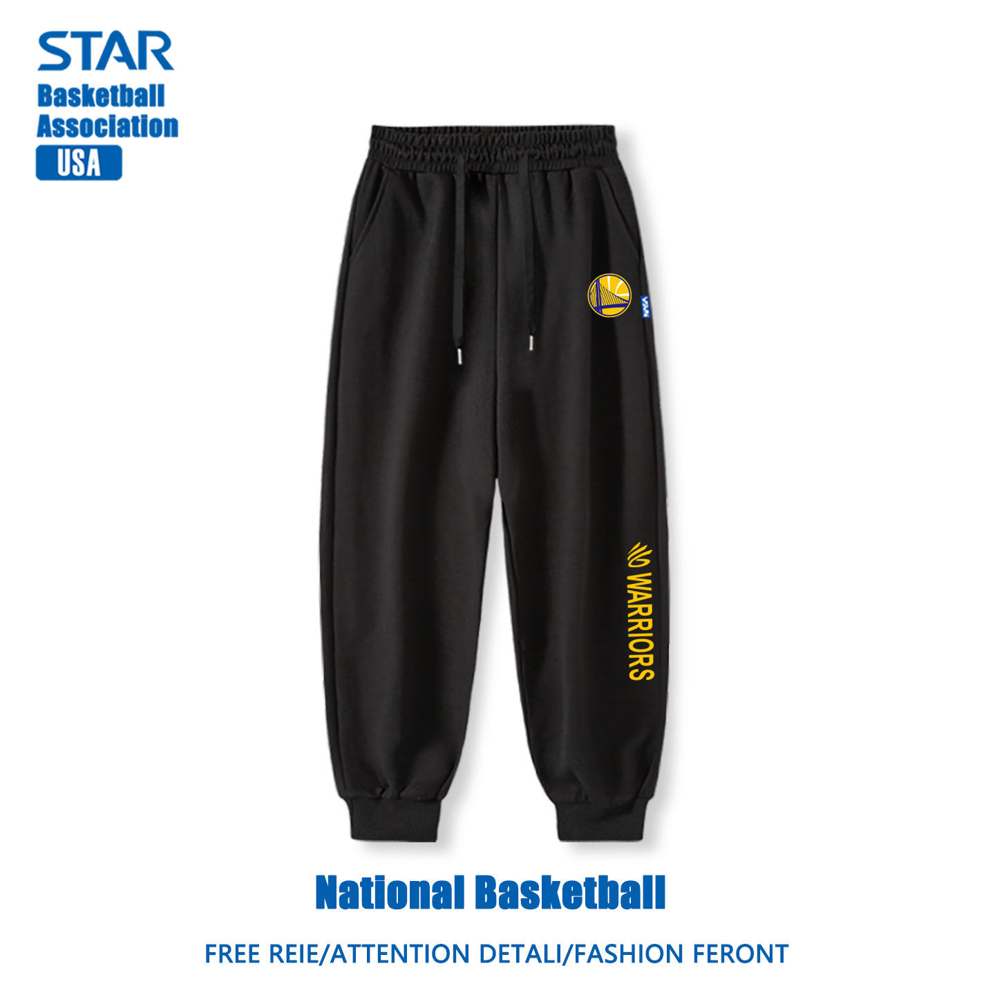 篮球运动卫裤男士宽松勇士库里训练球裤青少年休闲长裤子潮流美式