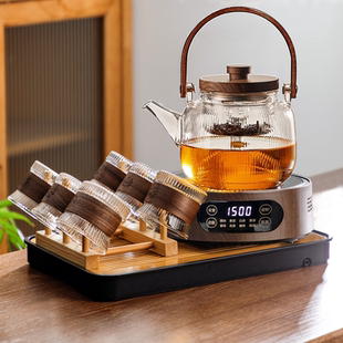 新款 玻璃煮茶壶电陶炉套装 大容量烧水壶泡茶家用蒸煮一体煮茶器