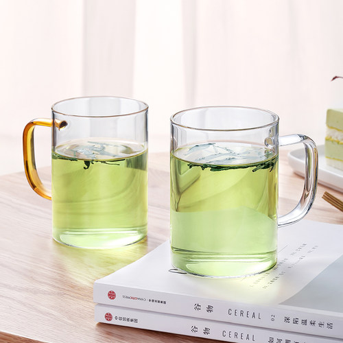 忆壶茶一色带把手耐高温玻璃水杯
