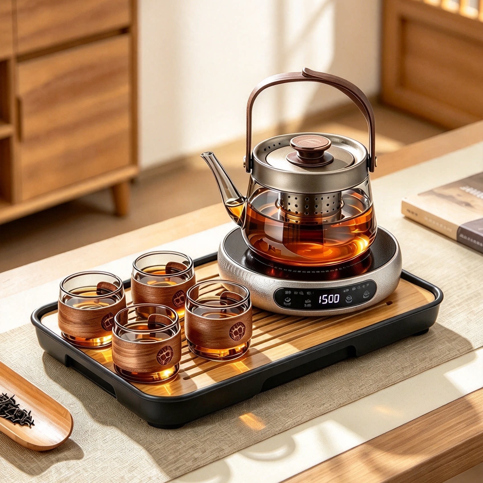 【不锈钢内胆】玻璃煮茶壶套装