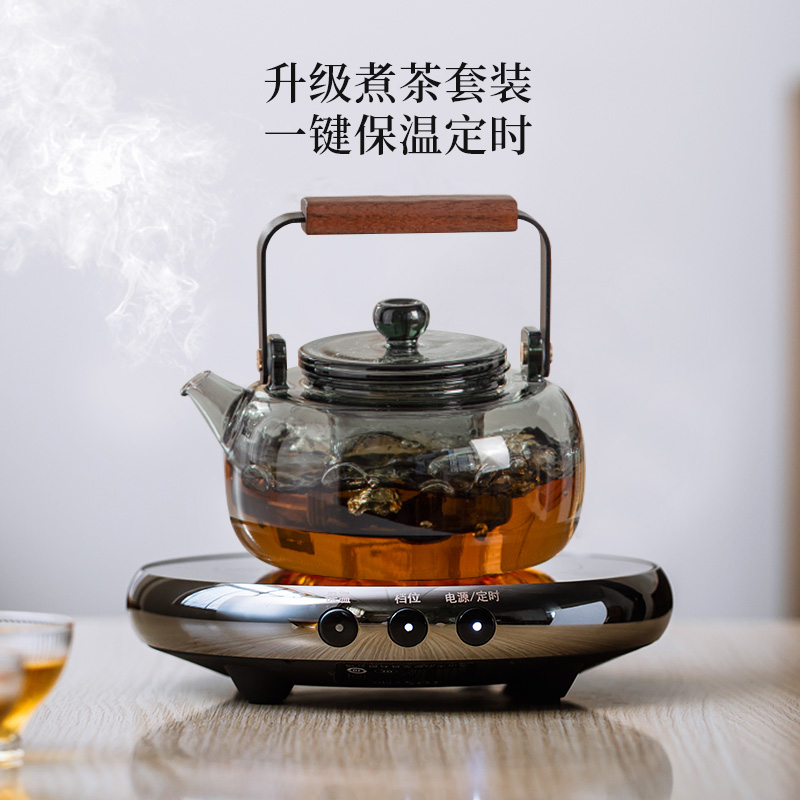 2025新款玻璃煮茶壶耐高温家用泡花茶提梁壶电陶炉加热养生烧水壶