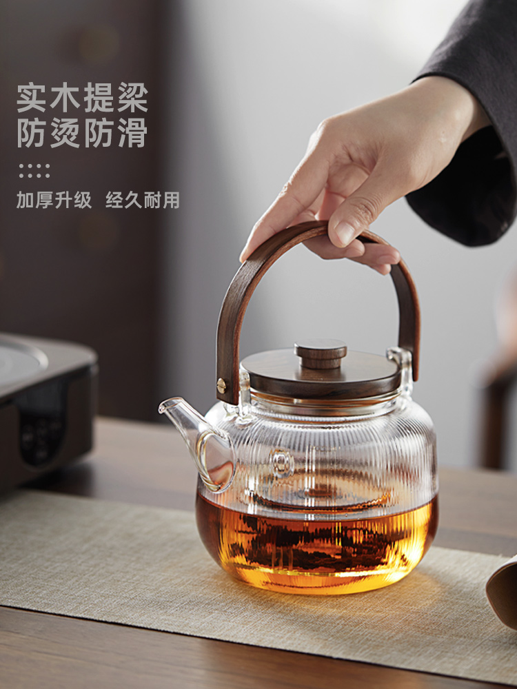 Memory pot tea glass steaming teapot high temperature resistant kettle handle beam surrounding furnace tea making set electric pottery stove tea set