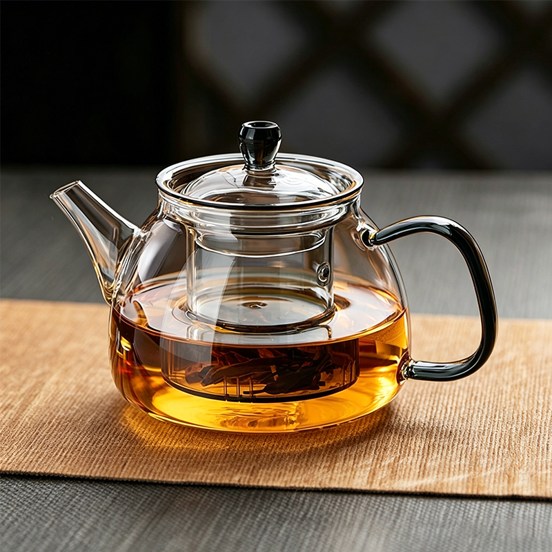 忆壶茶玻璃茶壶泡茶家用耐高温加厚泡茶壶家用待客茶水分离花茶壶