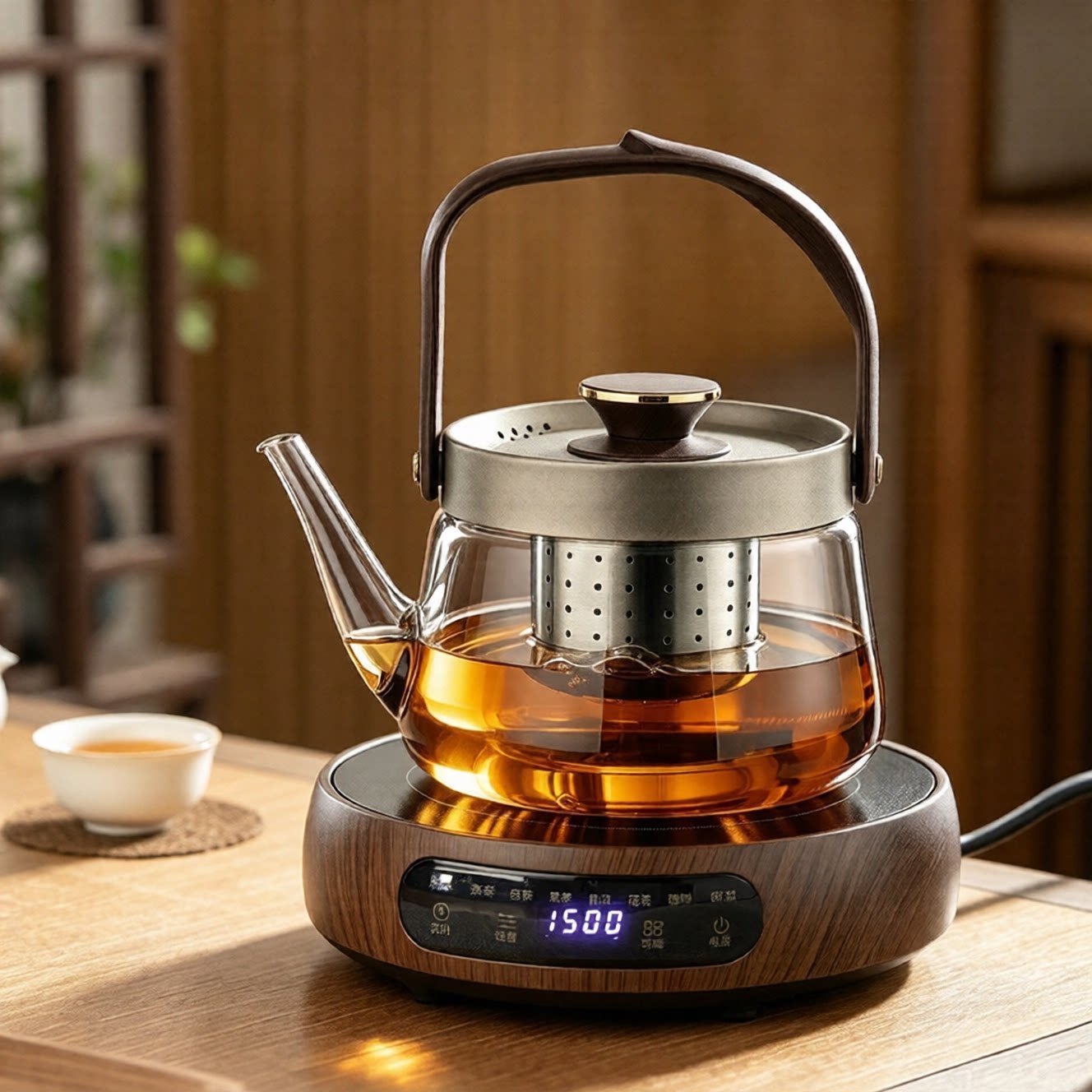 【不锈钢】高档玻璃煮茶壶电陶炉