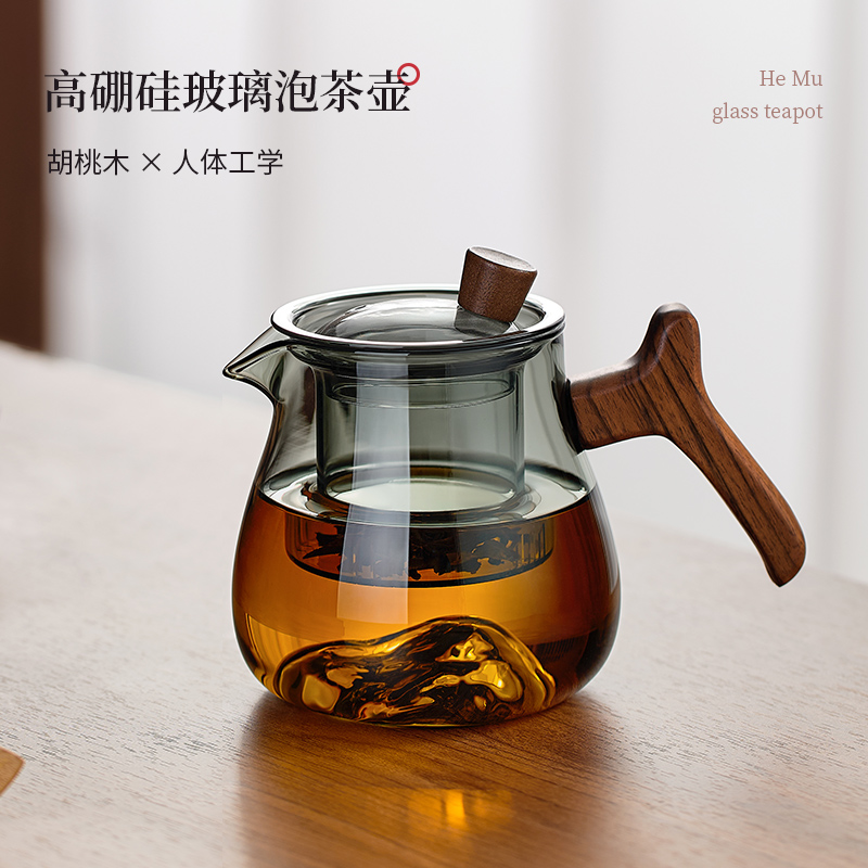 玻璃茶壶耐高温家用茶具办公室加厚茶水分离泡茶壶2025新款泡茶器