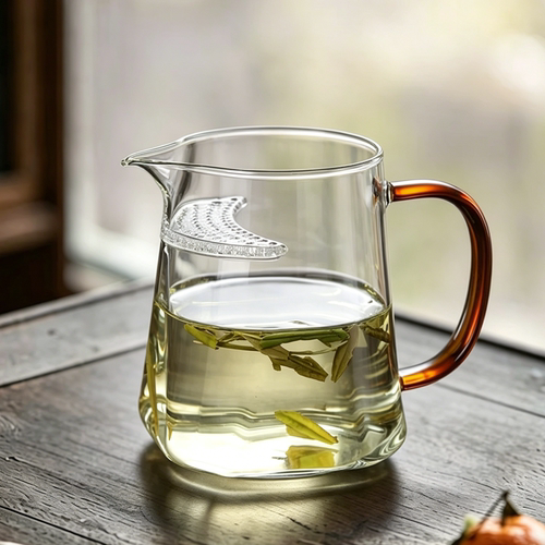 忆壶茶玻璃公道杯茶漏一体分绿茶茶具月牙过滤泡茶公杯家用分茶器