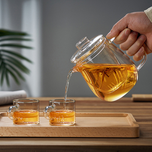 忆壶茶玻璃茶壶泡茶壶耐高温茶具花茶壶加厚家用过滤茶水分离茶具