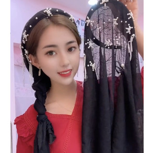 穆斯纱巾新款包头巾套头女士盖头三角巾遮发包头巾网红爆款