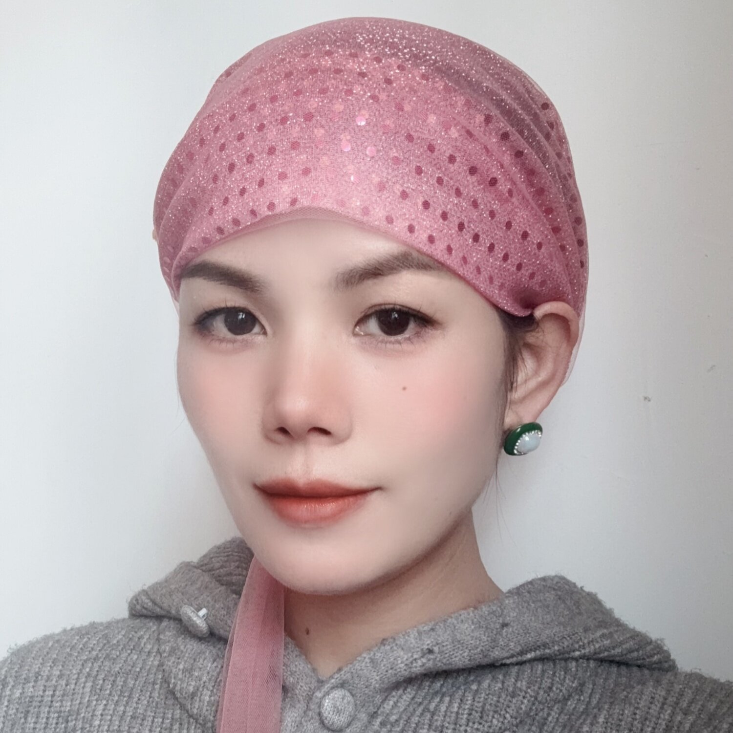 新款夏季波点包头帽时尚女士飘带帽子头围大小都可戴头巾帽套头帽