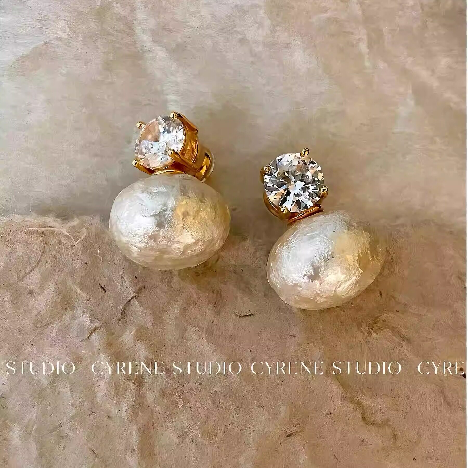 名媛小众设计感耳饰棉花珍珠复式