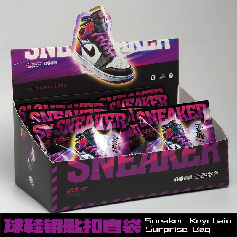 迷你aj1球鞋钥匙扣立体背包书包挂件挂饰模型创意ins潮玩礼物盲袋