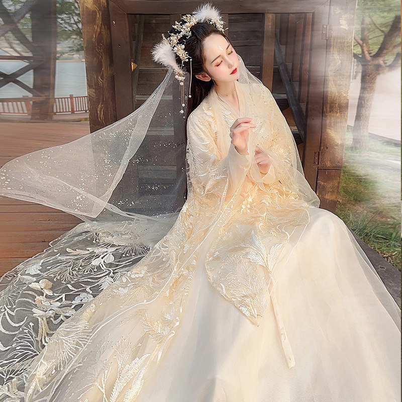 月婵原创晋制汉服女2026新款改良魏晋中国风齐腰交领飘逸仙气古装