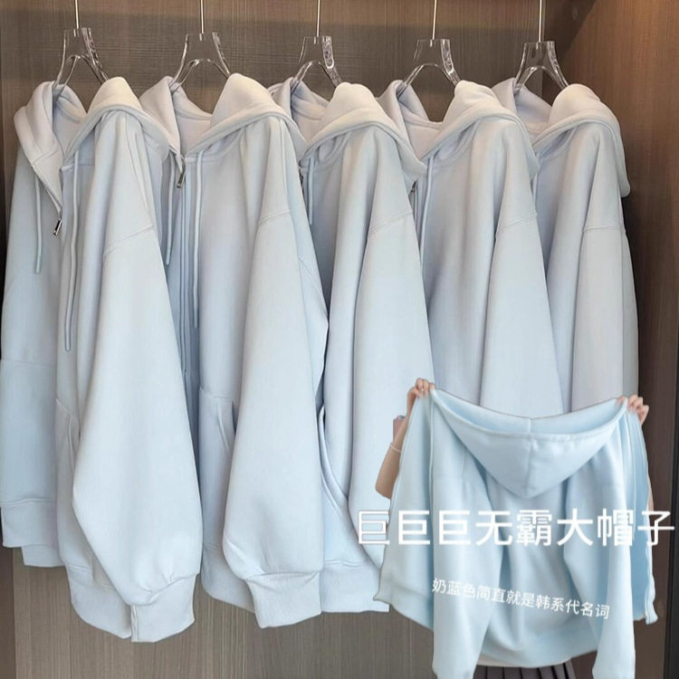 山东即墨卫衣源头工厂女款韩系收腰连帽拉链2026年巨好看新款外套