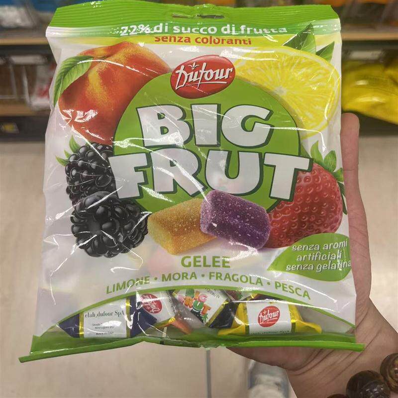 意大利进口零食糖果 FRUT混合水果软糖柠檬 黑莓 草莓蜜桃150g
