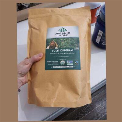 Organic India 图尔西散叶茶原味无咖啡萃取454g舒压力张安稳睡眠