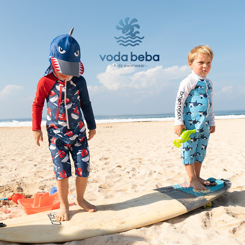 长袖防晒游泳衣vodabeba连体儿童