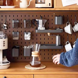 书桌餐边柜洞洞板置物架配件金属挂钩挂篮适宜家用源氏长条孔通用