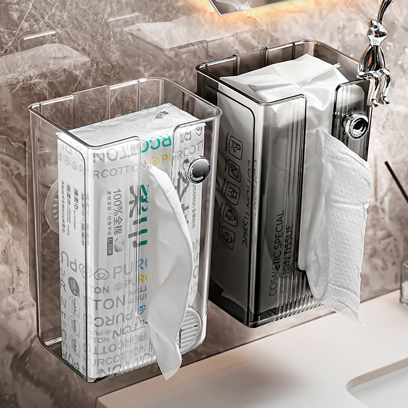 吸盘纸巾盒卫生间壁挂式洗脸巾