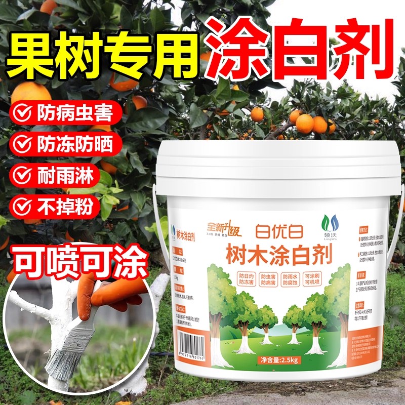 树木果树树干涂白剂防虫石灰粉刷树防冻大树白灰涂树越冬过冬保护
