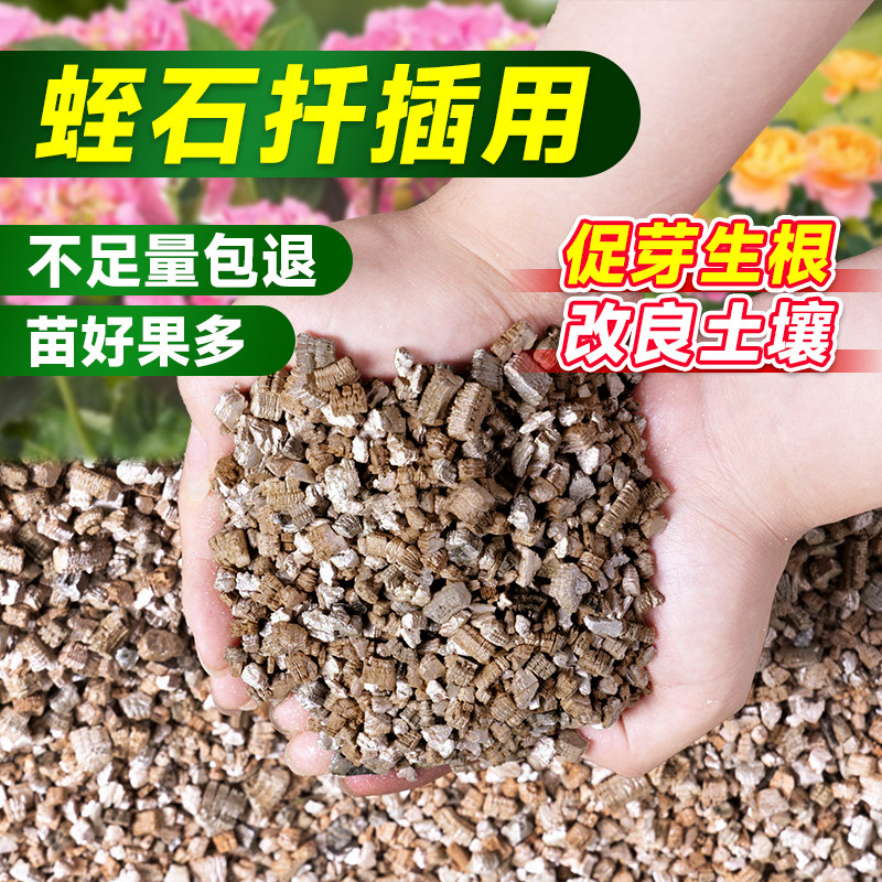 蛭石扦插用大颗粒月季发根珍珠岩养花用乌龟孵化白蛭石营养土园艺