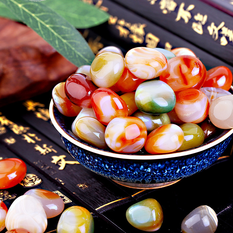 南京雨花石原石天然鹅卵石鱼缸石头花盆彩色石子七彩小石头五彩石