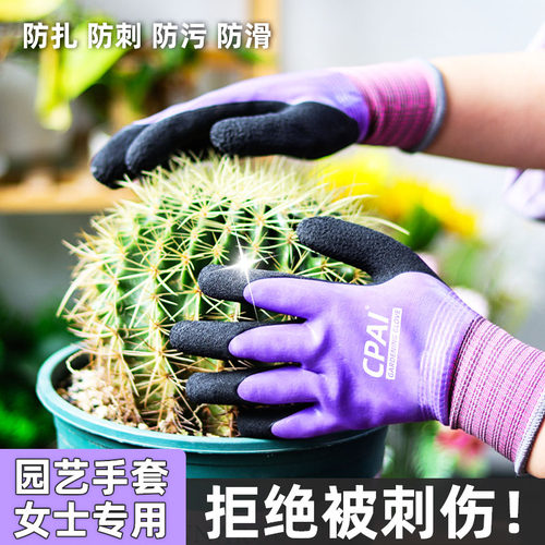 园艺手套女士专用防刺防水防扎赶
