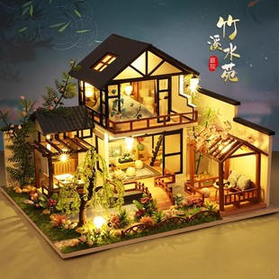 中國風(fēng)diy小屋別墅竹溪水韻手工房子拼裝 模型創(chuàng)意生日禮物閨蜜女