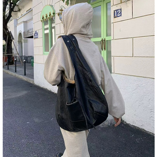 街头通勤大容量两背豹纹拼接百搭皮质系带手提单肩包 Sleep