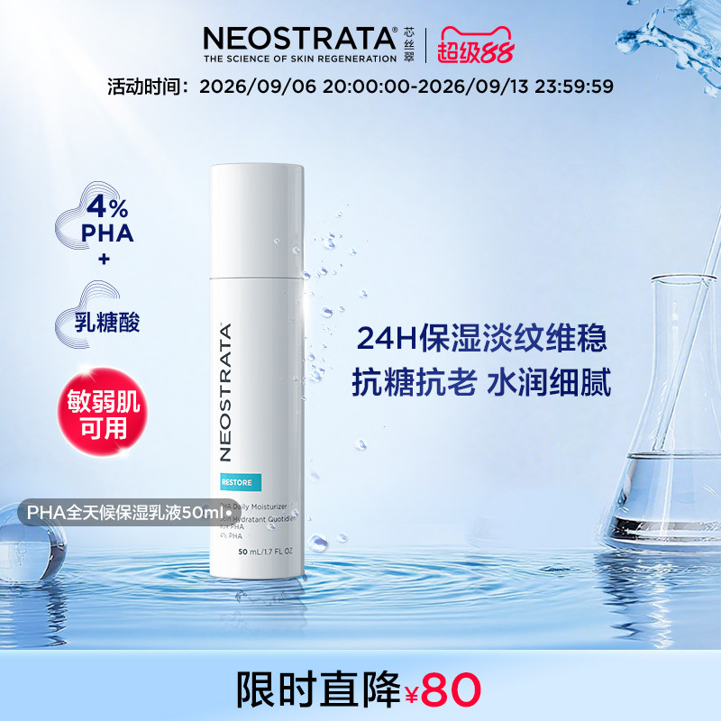 NeoStrata芯丝翠乳糖酸PHA全天候保湿乳液温和去角质敏肌修护抗氧