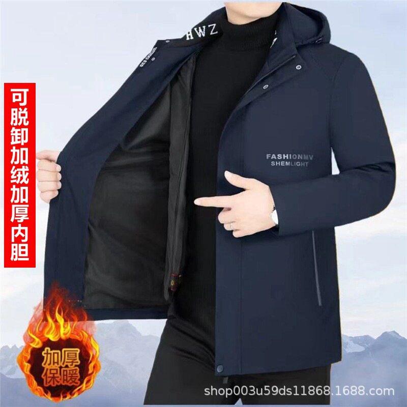新款短款中长款秋冬外套貂绒冬季男士高档克服加厚脱卸派内胆2024