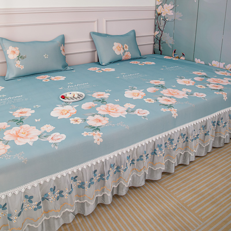 春荣2024新款三明治冰丝花边凉席